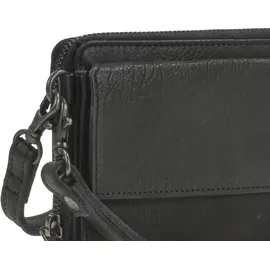 Bear Design Handytasche zum Umhängen Leder mit Geldbörse "Lilian" schwarz - Schwarz