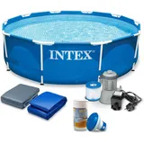 INTEX 7 in 1 Set Frame Pool Gartenpool Schwimmbecken mit Filterpumpe 305 x 76 cm