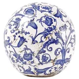 Esschert Design Aged Ceramic Dekokugel 12,7 x 12,7 x 12,5 cm Blau/Weiß