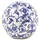 Esschert Design Aged Ceramic Dekokugel 12,7 x 12,7 x 12,5 cm Blau/Weiß