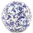 Esschert Design Aged Ceramic Dekokugel 12,7 x 12,7 x 12,5 cm Blau/Weiß