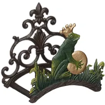 Relaxdays Froschkönig Schlauchhalter 23 x 24 x 15 cm Gusseisen bunt