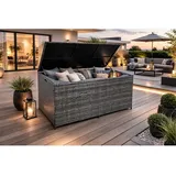 Estexo Auflagenbox Poly Rattan 150 x 80 x 80 cm Anthrazit-Grau
