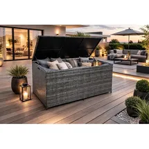 Estexo Auflagenbox Poly Rattan 150 x 80 x 80 cm Anthrazit-Grau