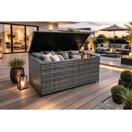 Estexo Auflagenbox Poly Rattan 150 x 80 x 80 cm Anthrazit-Grau