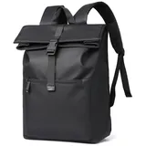 Lkvent laptop rucksack Rolltop-Rucksack, wasserdicht, for Damen und Herren, großer Laptop-Rucksack mit Computerfach for 15,6-Zoll-Laptops Zurück zur Schule(Svart)