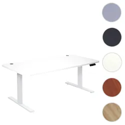 Schreibtisch HWC-D40, Computertisch, elektrisch höhenverstellbar 160x80cm 53kg MVG ~ weiß, weiß