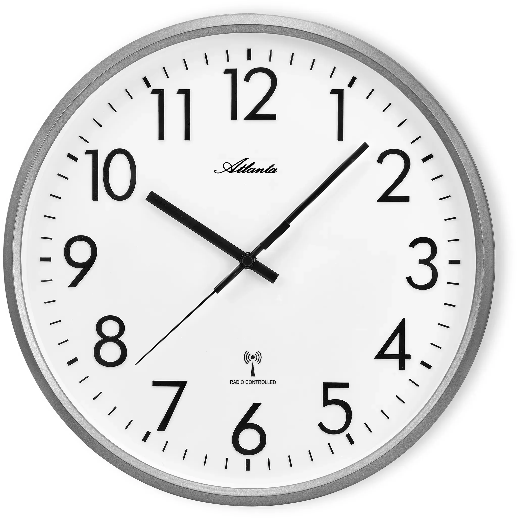 Funkwanduhr ATLANTA, anthrazit, Wanduhren, Ø 32cm, Wohnzimmer, Esszimmer, Küche, Arbeitszimmer, Flur, Büro, Gästezimmer