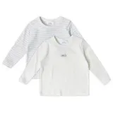 stellou & friends Langarmshirt-Set 2er Pack in grau, weiß | Gr.: 62/68