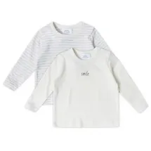 stellou & friends Langarmshirt-Set 2er Pack in grau, weiß | Gr.: 62/68