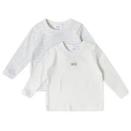 stellou & friends Langarmshirt-Set 2er Pack in grau, weiß | Gr.: 62/68