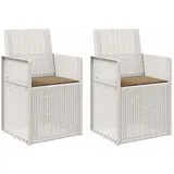 vidaXL Gartenstuhl 2 St. 2 pcs  Weiß/Taupe  Kunststoff