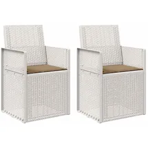 vidaXL Gartenstuhl 2 St. 2 pcs  Weiß/Taupe  Kunststoff