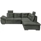ed-lifestyle polstermöbel Alija Ecksofa 265 x 217 cm, mit Schlaffunktion und Bettkasten Grün, Ausführung:Rechts - Grün