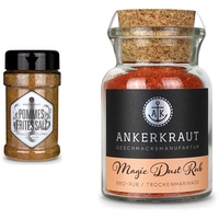 Ankerkraut Pommes Frites Salz, Pommes Gewürz, für Pommes und viele weitere Kartoffelgerichte, 270g im Streuer & Magic Dust, BBQ-Rub, Marinade für Fleisch, Gewürzmischung zum Grillen, 100g Korkenglas