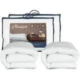 DormiGood | Premium Daunendecke | 2er Set 140x220 cm | Übergangsdecke | 100% Daunen (550g) | Bettdecke | 140x220 | Herbst | Frühling | Übergang | | Weiß