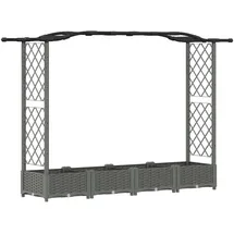 vidaXL Hochbeet mit Rankgitter und Dach 207 x 40 x 126 cm Hellgrau