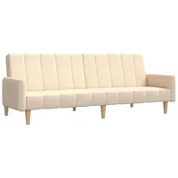 vidaXL Schlafsofa 2-Sitzer Creme Stoff