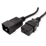 Roline Netzkabel Stecker C20 - Buchse C19, schwarz, 3 m
