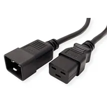 Roline Netzkabel Stecker C20 - Buchse C19, schwarz, 3 m