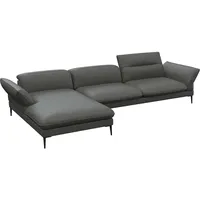 flexlux Ecksofa FLEXLUX "Salino, Funktionssofa mit Recamiere, Relaxsofa, Ecksofa", grau (warm mineral grau), B:340cm H:88cm T:182cm, Sofas, Ecksofa, Sofa mit Arm- und Kopfteil-Verstellungen, Kaltschaum & Stahl-Wellen