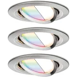 Paulmann LED Einbauleuchte 3er Set Nova Plus Coin 3x5,2W rund Eisen gebürstet