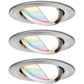 Paulmann LED Einbauleuchte 3er Set Nova Plus Coin 3x5,2W rund Eisen gebürstet