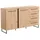 Homestyle4u Sideboard 159 x 92,5 x 42 cm Eiche Schwarz