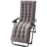 Morbuy Deckchair Auflagen für Gartenliegen, Sonnenliege Kissen Tragbare Garten Innenhof Gepolstertes Bett Relax-Liegestuhl Sitzauflage für Deckchair, Innen, Außen (48x170x8cm,grau)