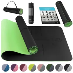 KESSER® Gymnastikmatte mit Tragegurt rutschfest TPE Yogamatte Gepolstert & rutschfest Fitnessmatte , 183 x 61  Trainingsmatte für Fitness Sportmatte, Pilates & Gymnastik Workout extradick