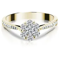Adam & Eve Verlobungsring mit 23 Brillanten - 585/- Gelbgold oder Weißgold 0,35 ct. & 0,48 ct. (AE21" Diamantring), inklusive Echtheitszertifikat - Gravur möglich goldfarben 48