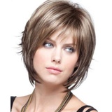 Haar Perücken Echthaar Blond Short Styling Cover Perücke Perücke Frauen Vollperücke Voll Perücke Sexy Perücke Perücke Schwarz Kurz (Brown-I, One Size)