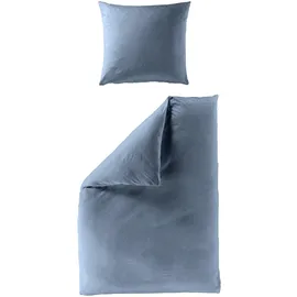 BIERBAUM Senci Uni Optik Blau 155 x 220 cm + 80 x 80 cm