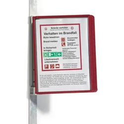 Durable Sichttafelsystem Vario Magnet Wall 5 grau 5 Tafeln rot Packung mit 5 Stück