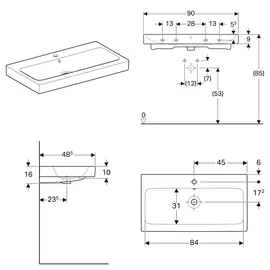 Geberit iCon Waschtisch 90 x 48,5 cm (124090600)
