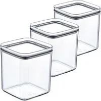 Centi 3er Set Vorratsdosen mit Deckel Aufbewahrungsbox 1L transparent