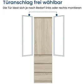 home collective Kleiderschrank 50x40x180 cm Beige
