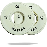 Matchu Sports | Fractional Plates | Mini Hantelscheiben | 0,25/0,5/1/1,5/2,5 KG | Satz mit 2 Stück | Stahl mit Gummiaußenschicht | Durchmesser 50mm (Beige - 0,5 KG)