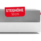 Bett1.de Spannbettlaken BODYGUARD 140-160 x 200 cm silber