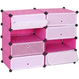 MCW Schuhschrank MCW-B66, Schuhablage Schrank Steckregal Aufbewahrung, 8 Fächer 73x92x36cm ~ rosa