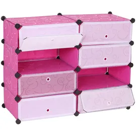 MCW Schuhschrank MCW-B66, Schuhablage Schrank Steckregal Aufbewahrung, 8 Fächer 73x92x36cm ~ rosa