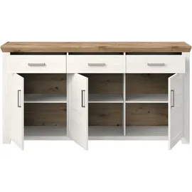 Set One by Musterring Sideboard "York", weiß, B:184cm H:95cm T:51cm, SET ONE BY MUSTERRING, Sideboards, Sideboard, Typ 52, in 3 Farbvarianten, Landhaus-Stil, B 184 x H 95 cm