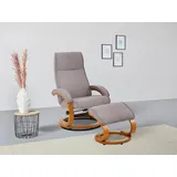 Home Affaire Relaxsessel »Paris, TV-Sessel mit Hocker und manueller Liegefunktion«, (Set, 2 St., bestehend aus Sessel und Hocker), Dreh- und Kippfunktion grau