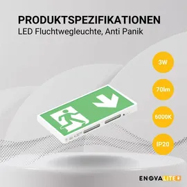 enovalite LED-Fluchtwegleuchte inkl. Notstromeinheit