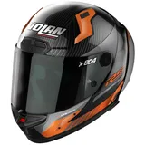 Nolan X-804 RS Ultra Carbon Hot Lap, Integralhelm - Schwarz/Grau/Orange - M