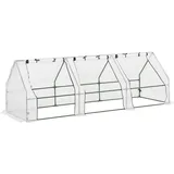 Outsunny Frühbeet Stahl Weiß HKP 4 mm 2,43 m2