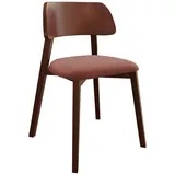 Mirjan24 Polsterstuhl, Rosa, Nussbaum, 1-Sitzer, 47x80x50 cm, Esszimmer, Stühle, Esszimmerstühle, Vierfußstühle
