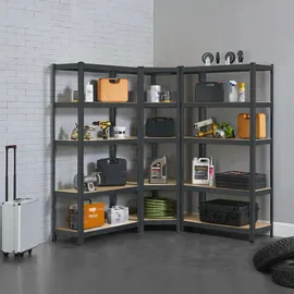 Juskys Eckregal MDF 15 Böden Grau