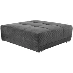 Hocker JOCKENHÖFER GRUPPE "Moldau", grau, B:120cm H:39cm T:120cm, Cord: 100% Polyester, Hocker, im XXL-Format, ansprechende Steppungen in der Sitzfläche