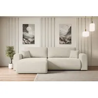 altdecor Ecksofa mit Schlaffunktion und Bettkasten Corner Sofa Eckcouch Couch L-Form universal, links/rechts Schlafcouch Ausziehbar Wohnlandschaft ... - Beige/Braun